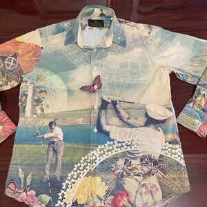 Gresham Blake Men’s 15 White Cotton Button-Down Shirt | Collared Long Sleeve